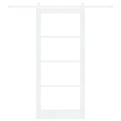vidaXL Sliding Door White 93 x 211 cm Solid Pine Wood and Glass