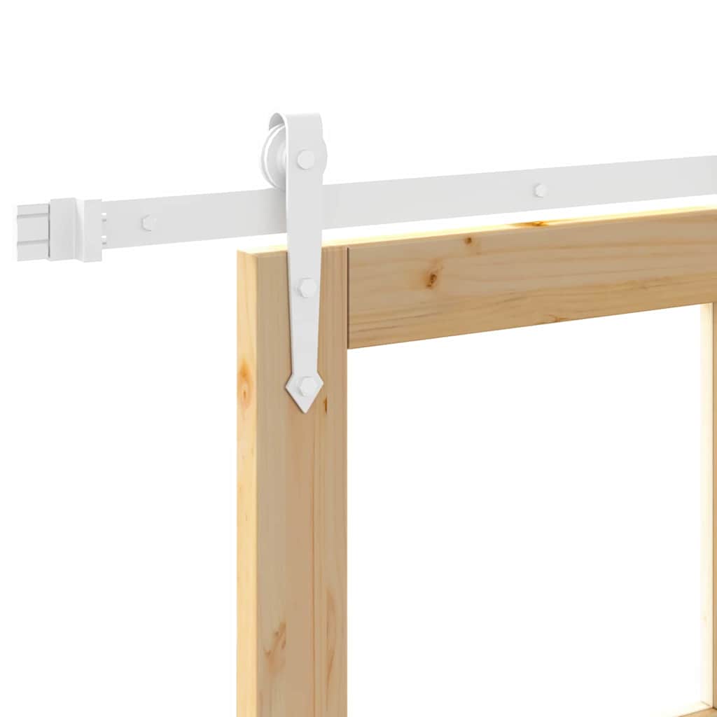 vidaXL Sliding Door Natural 93 x 232 cm Solid Pine Wood and Glass