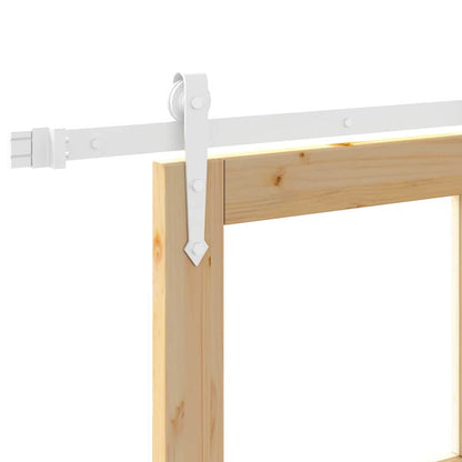 vidaXL Sliding Door Natural 93 x 232 cm Solid Pine Wood and Glass