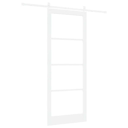 vidaXL Sliding Door White 93 x 232 cm Solid Pine Wood and Glass