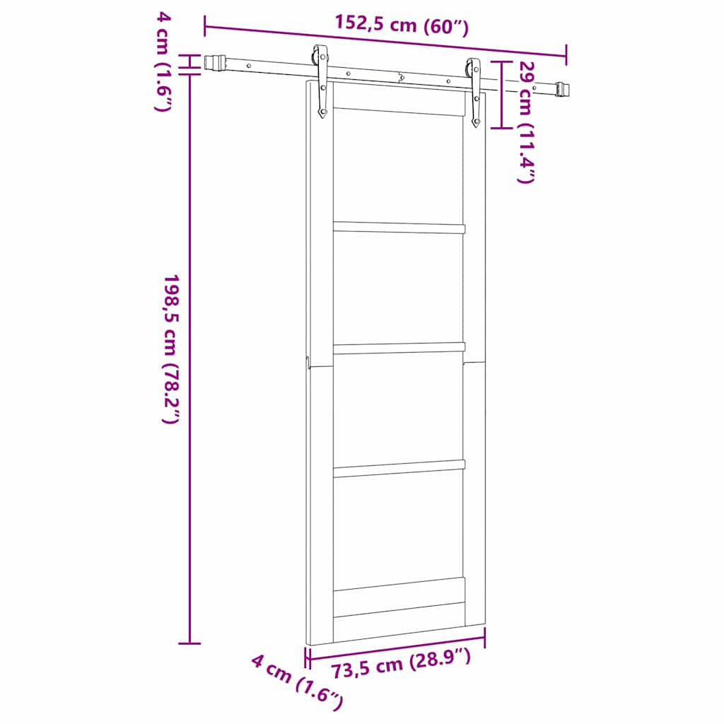 vidaXL Sliding Door ORKDAL Natural 73.5 x 198.5 cm