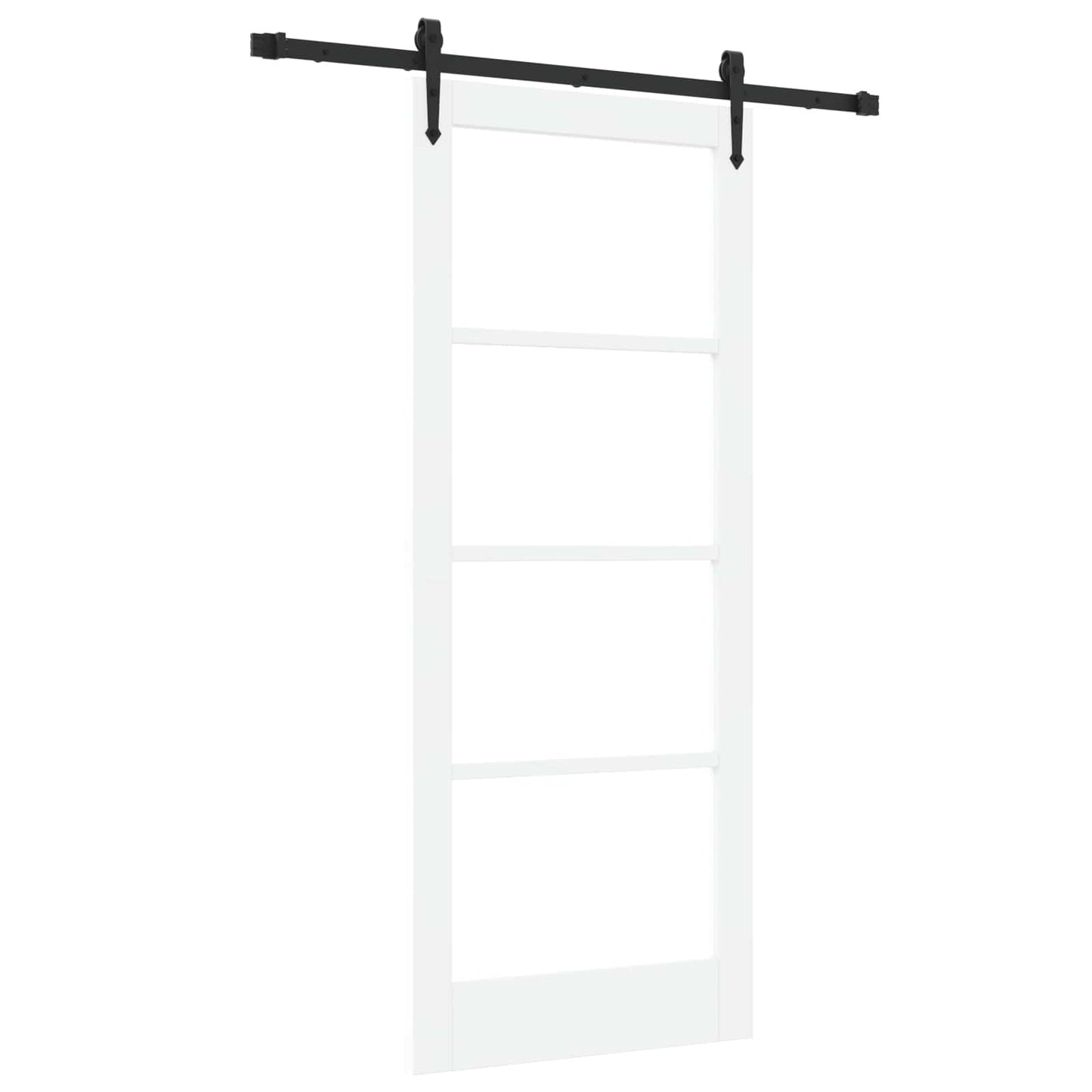vidaXL Sliding Door ORKDAL White 83 x 202 cm Solid Pine Wood and Glass