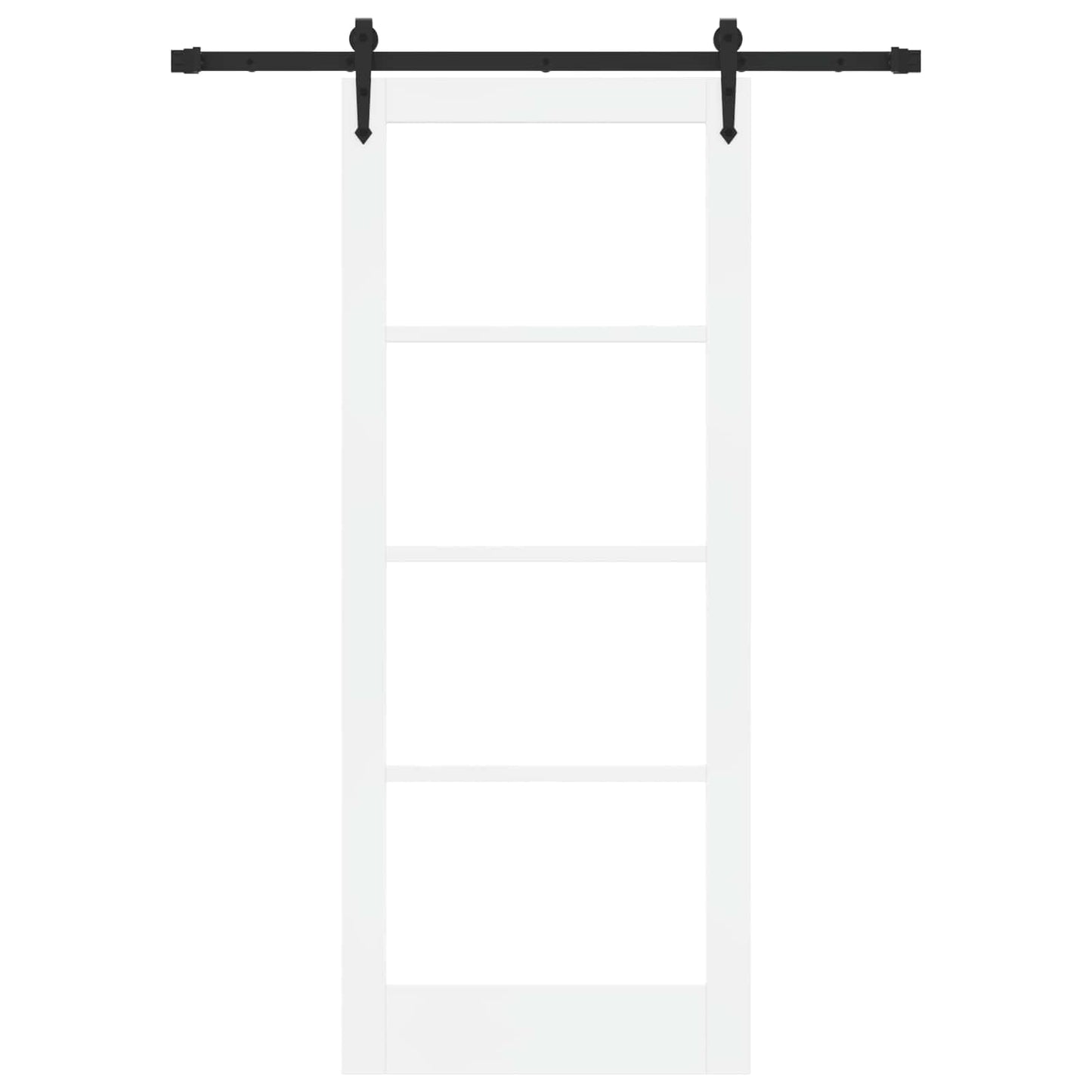 vidaXL Sliding Door ORKDAL White 83 x 202 cm Solid Pine Wood and Glass