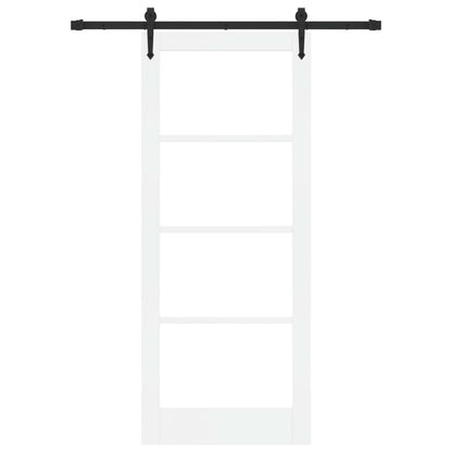 vidaXL Sliding Door ORKDAL White 83 x 202 cm Solid Pine Wood and Glass