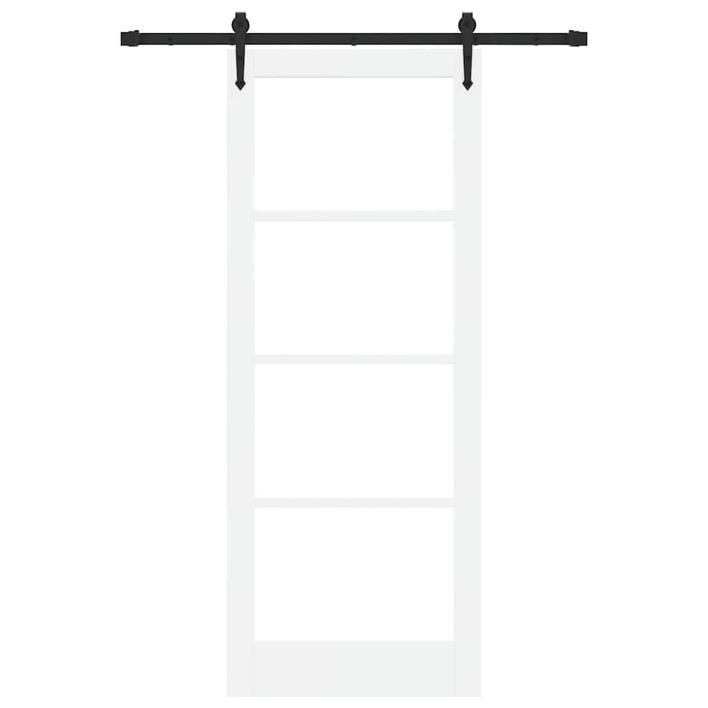 vidaXL Sliding Door ORKDAL White 83 x 211 cm Solid Pine Wood and Glass