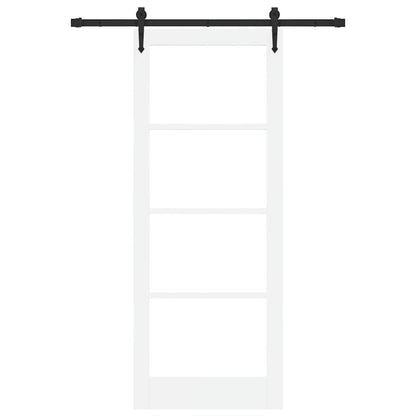 vidaXL Sliding Door ORKDAL White 83 x 211 cm Solid Pine Wood and Glass