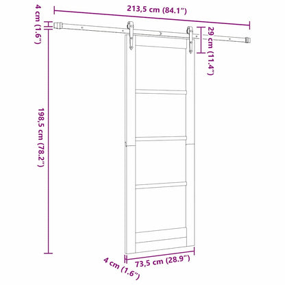 vidaXL Sliding Door ORKDAL Natural 73.5 x 198.5 cm
