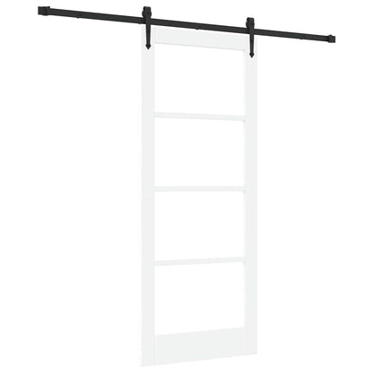 vidaXL Sliding Door ORKDAL White 83 x 202 cm Solid Pine Wood and Glass