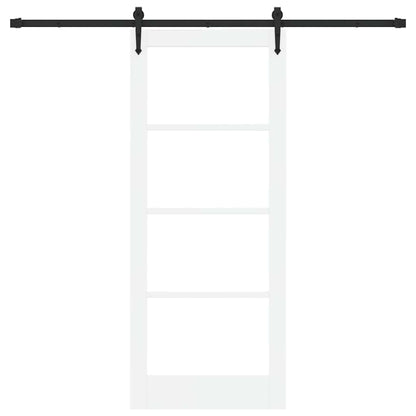 vidaXL Sliding Door ORKDAL White 83 x 202 cm Solid Pine Wood and Glass