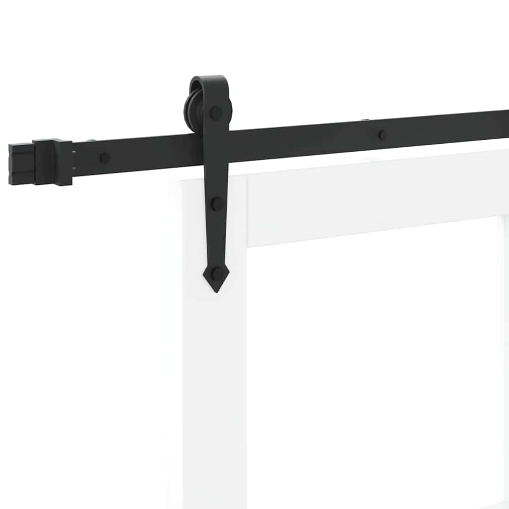 vidaXL Sliding Door ORKDAL White 83 x 211 cm Solid Pine Wood and Glass