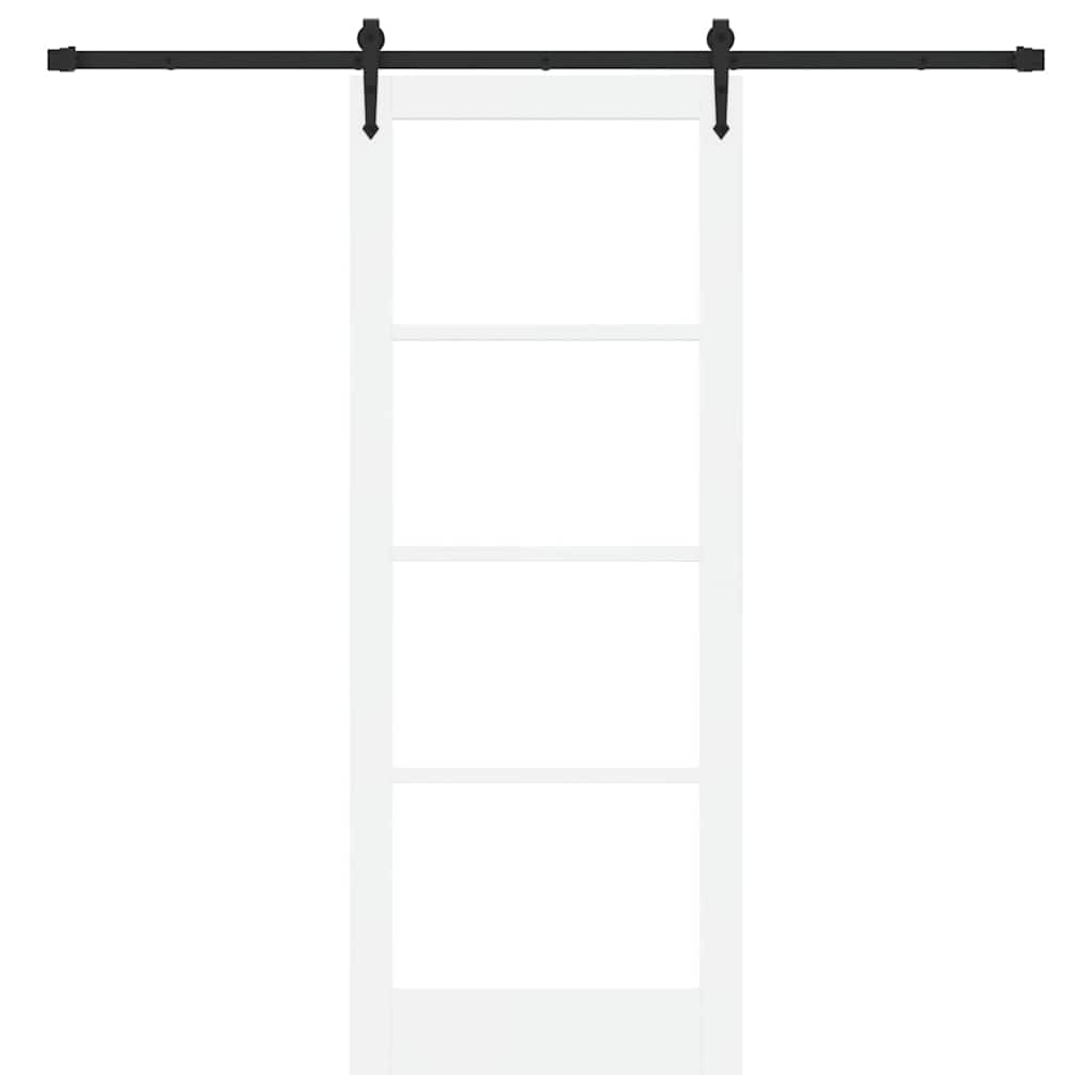 vidaXL Sliding Door ORKDAL White 83 x 211 cm Solid Pine Wood and Glass