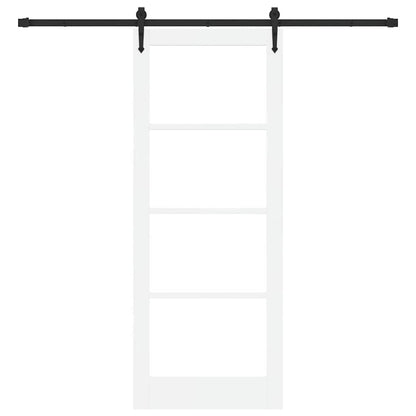 vidaXL Sliding Door ORKDAL White 83 x 211 cm Solid Pine Wood and Glass