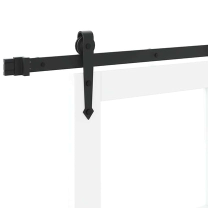 vidaXL Sliding Door ORKDAL White 93 x 202 cm Solid Pine Wood and Glass