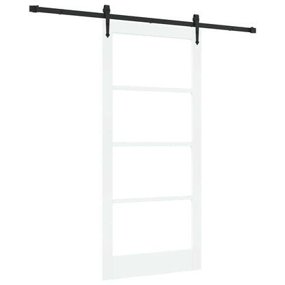 vidaXL Sliding Door ORKDAL White 93 x 202 cm Solid Pine Wood and Glass