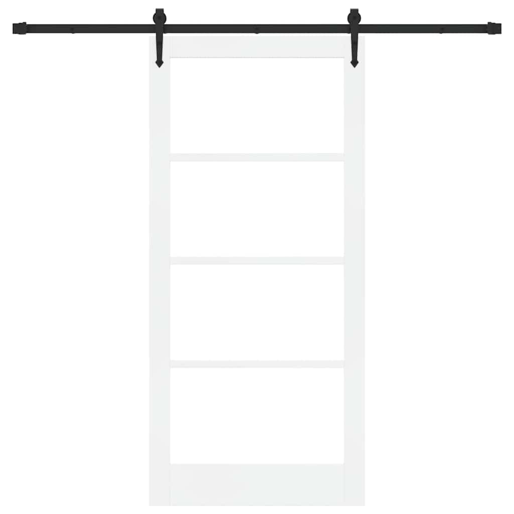vidaXL Sliding Door ORKDAL White 93 x 202 cm Solid Pine Wood and Glass
