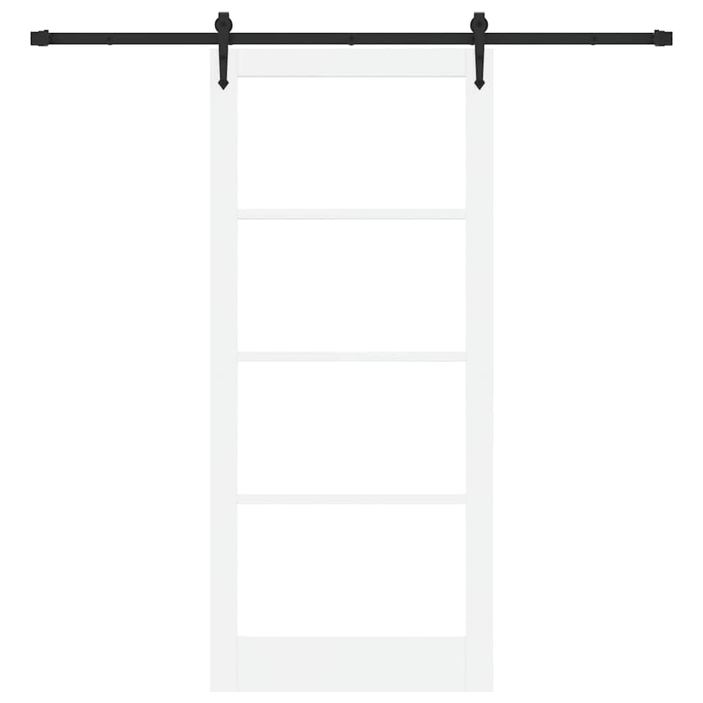 vidaXL Sliding Door ORKDAL White 93 x 211 cm Solid Pine Wood and Glass