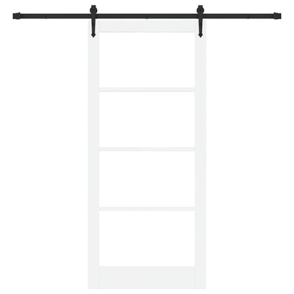 vidaXL Sliding Door ORKDAL White 93 x 211 cm Solid Pine Wood and Glass