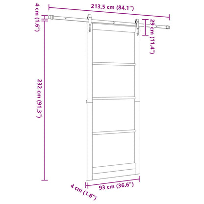 vidaXL Sliding Door ORKDAL Natural 93 x 232 cm