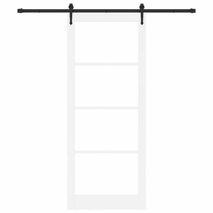 vidaXL Sliding Door ORKDAL White 93 x 232 cm Solid Pine Wood and Glass