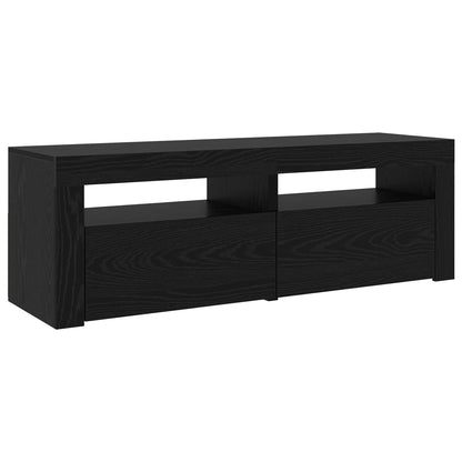vidaXL TV Cabinet 2 pcs Black Oak 240 x 35 x 40 cm Engineered Wood
