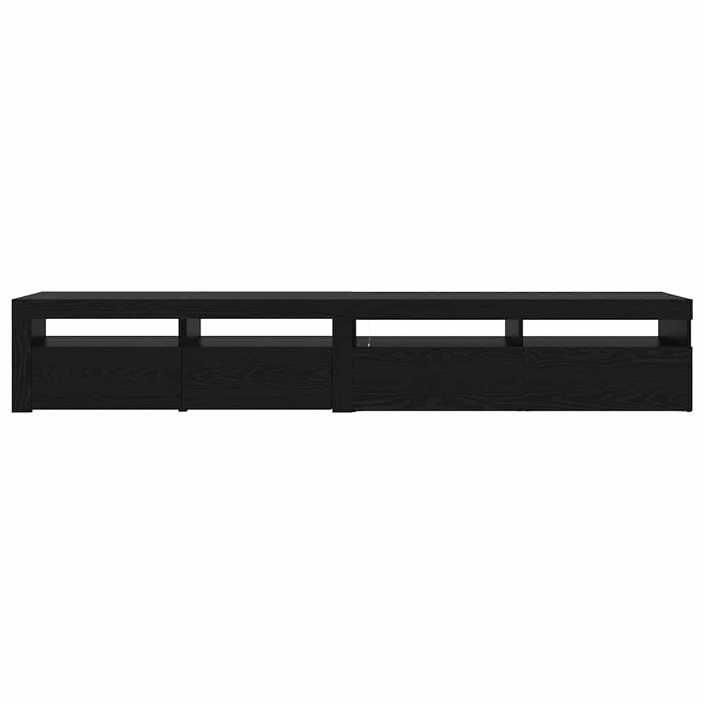 vidaXL TV Cabinet 2 pcs Black Oak 240 x 35 x 40 cm Engineered Wood
