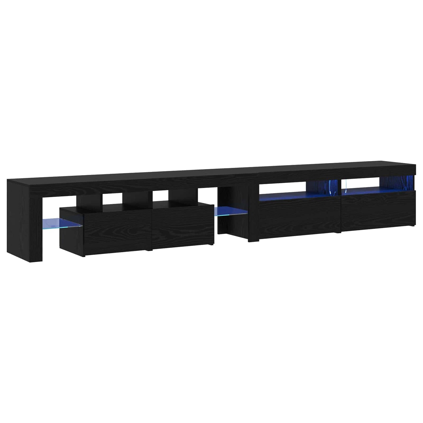 vidaXL TV Cabinet 3 pcs Black Oak 260 x 37 x 40 cm Engineered Wood