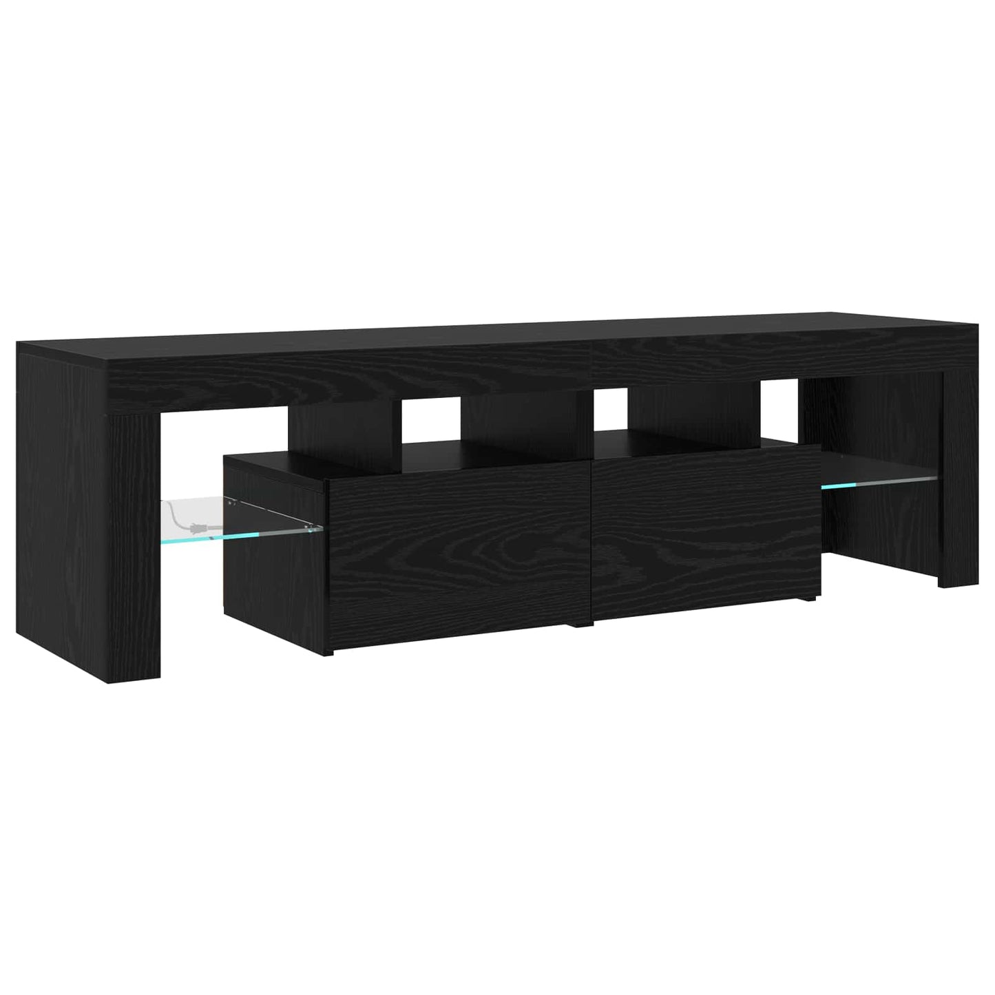 vidaXL TV Cabinet 3 pcs Black Oak 260 x 37 x 40 cm Engineered Wood