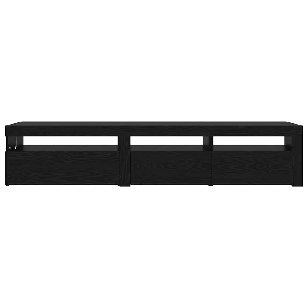vidaXL TV Cabinet 2 pcs Black Oak 195 x 35 x 40 cm Engineered Wood