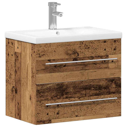 vidaXL Bathroom Sink Cabinet with Drawer Wall-mounted 2 pcs Old Wood