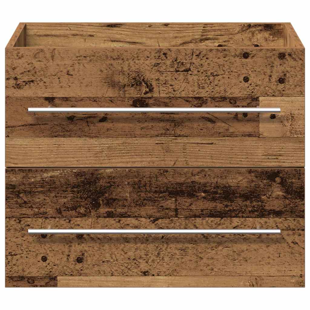 vidaXL Bathroom Sink Cabinet with Drawer Wall-mounted 2 pcs Old Wood