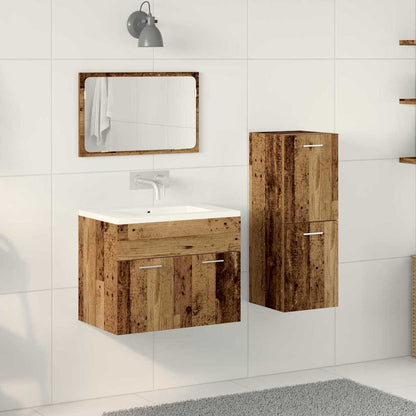vidaXL Bathroom Furniture Set 3 pcs Old Wood Engineered Wood