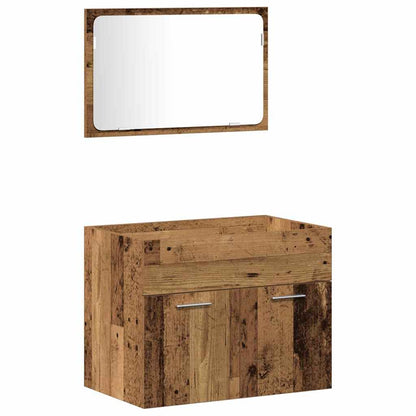 vidaXL Bathroom Furniture Set 3 pcs Old Wood Engineered Wood
