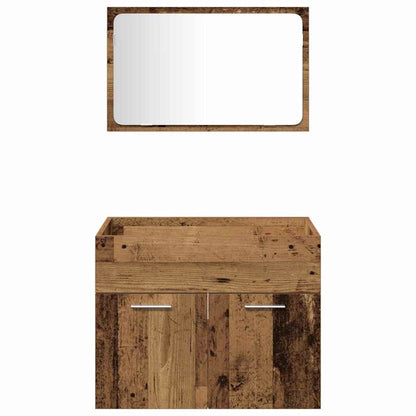 vidaXL Bathroom Furniture Set 3 pcs Old Wood Engineered Wood