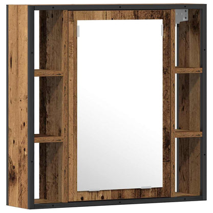 vidaXL Bathroom Furniture Set with Shelf 2 pcs Brown Engineered wood