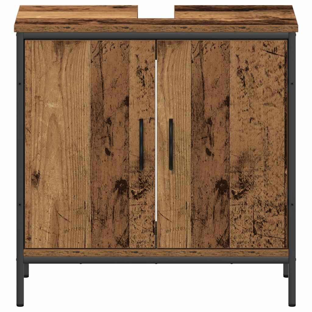 vidaXL Bathroom Furniture Set with Shelf 2 pcs Brown Engineered wood