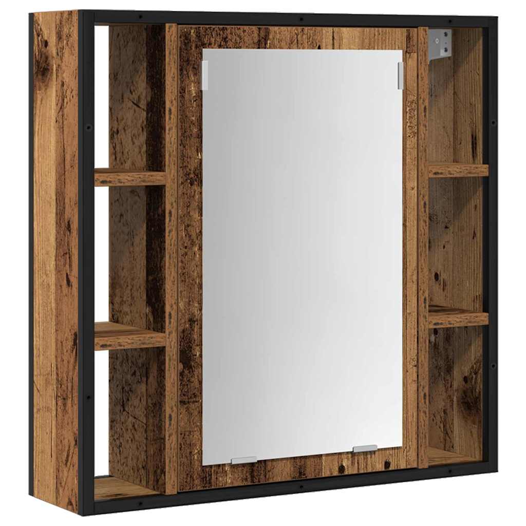 vidaXL Bathroom Furniture Set with Shelf 2 pcs Brown Engineered wood