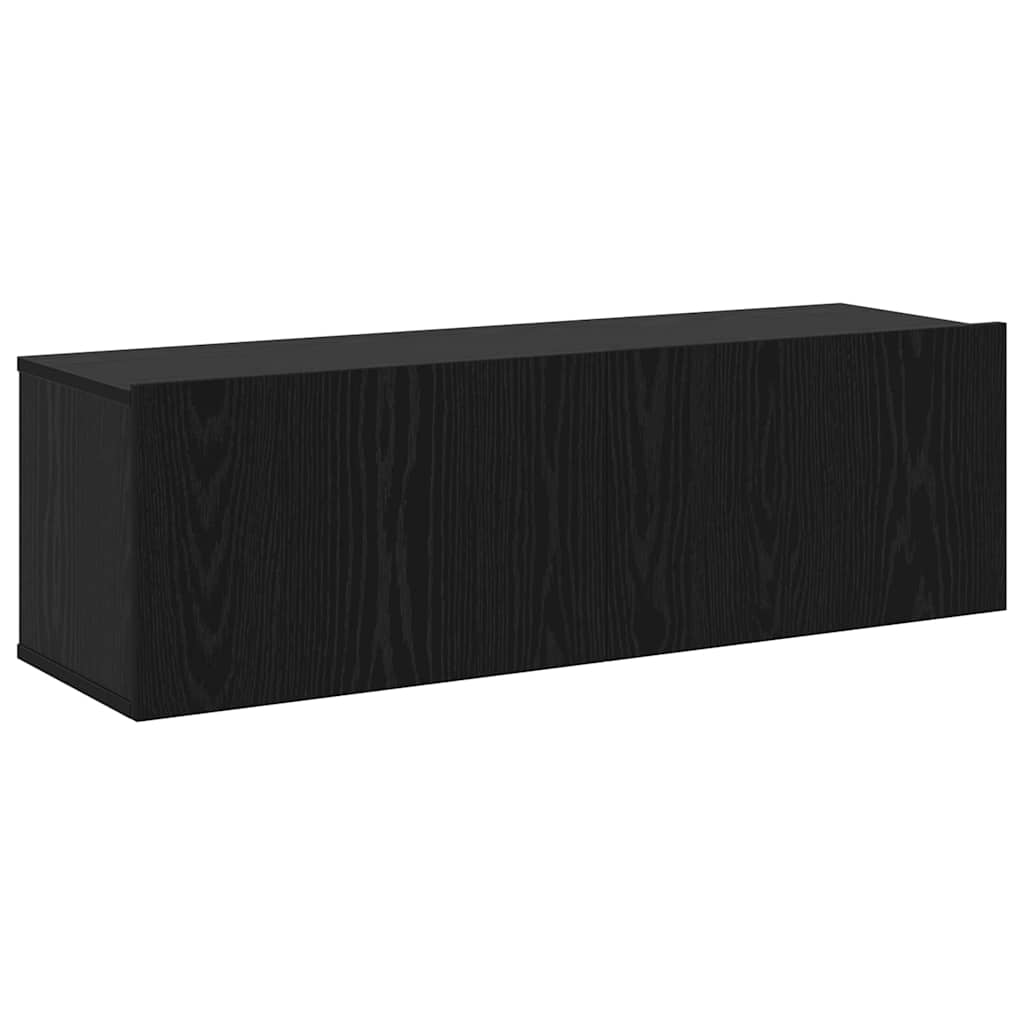 vidaXL TV Cabinet Set Wall-mounted 3 pcs Black Oak Engineered Wood