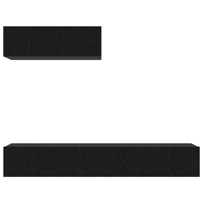 vidaXL TV Cabinet Set Wall-mounted 3 pcs Black Oak Engineered Wood