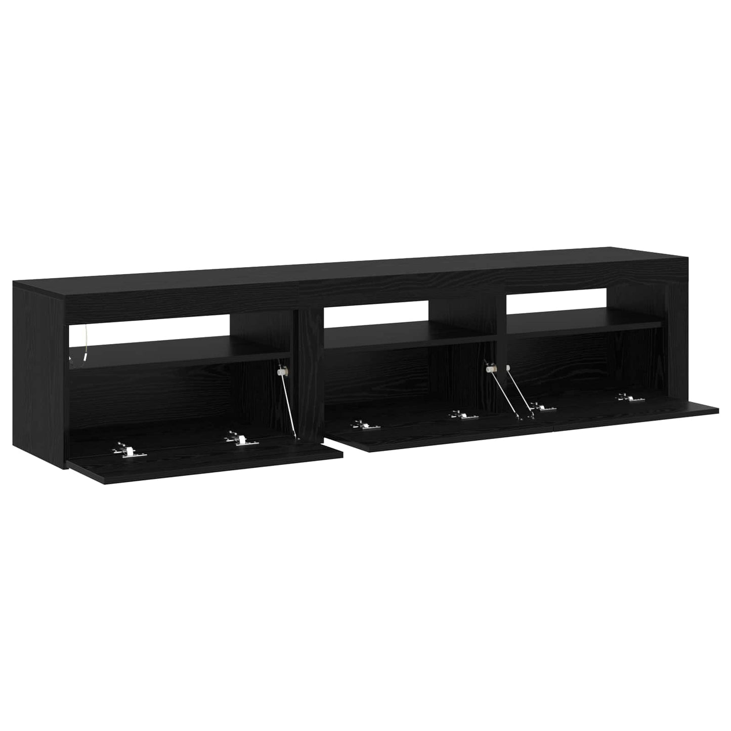 vidaXL TV Cabinet 2 pcs Black Oak 180 x 35 x 40 cm Engineered Wood