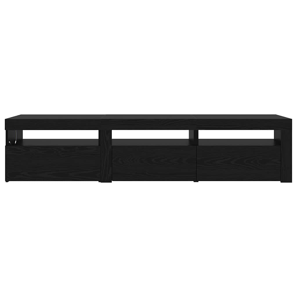 vidaXL TV Cabinet 2 pcs Black Oak 180 x 35 x 40 cm Engineered Wood