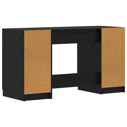 vidaXL Desk with Drawer Black Oak 133 x 50 x 75 cm Engineered Wood