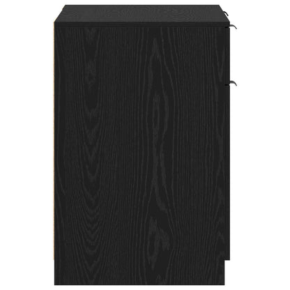 vidaXL Desk with Drawer Black Oak 133 x 50 x 75 cm Engineered Wood
