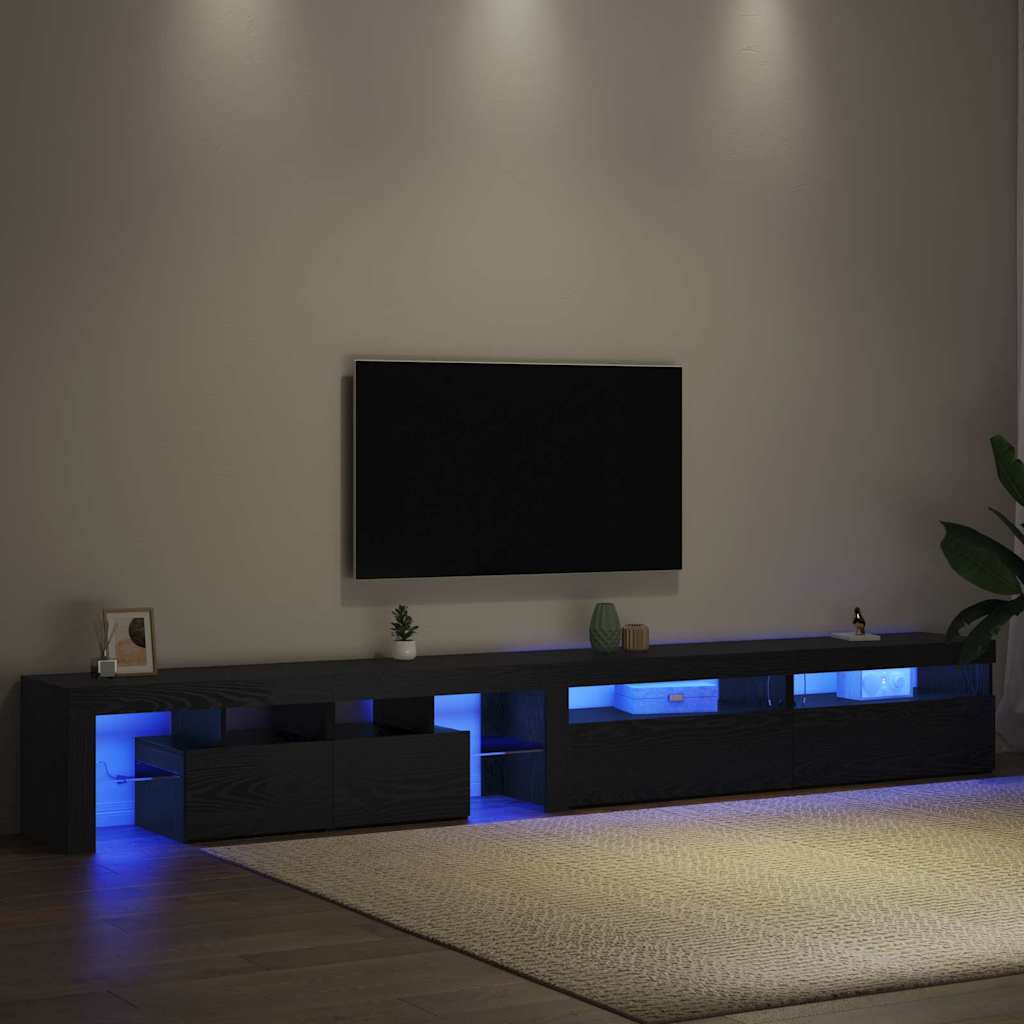vidaXL TV Cabinet 3 pcs Black Oak 290 x 36.5 x 40 cm Engineered Wood
