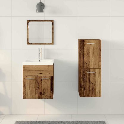 vidaXL Bathroom Furniture Set 3 pcs Old Wood Engineered Wood