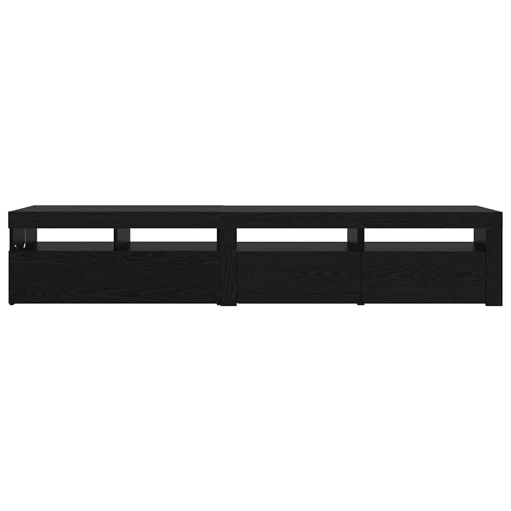 vidaXL TV Cabinet 2 pcs Black Oak 210 x 35 x 40 cm Engineered Wood