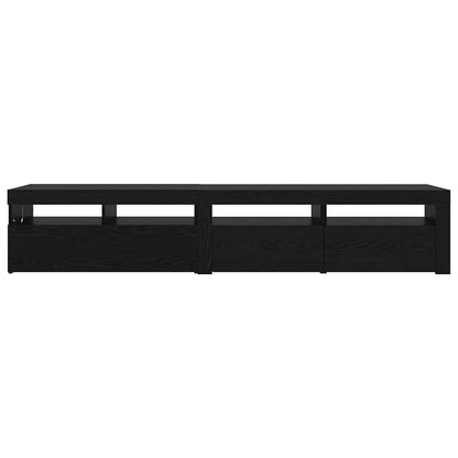 vidaXL TV Cabinet 2 pcs Black Oak 210 x 35 x 40 cm Engineered Wood