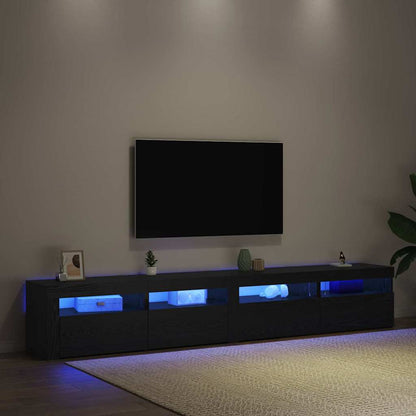 vidaXL TV Cabinet Set 3 pcs Black Oak 240 x 35 x 40 cm Engineered Wood