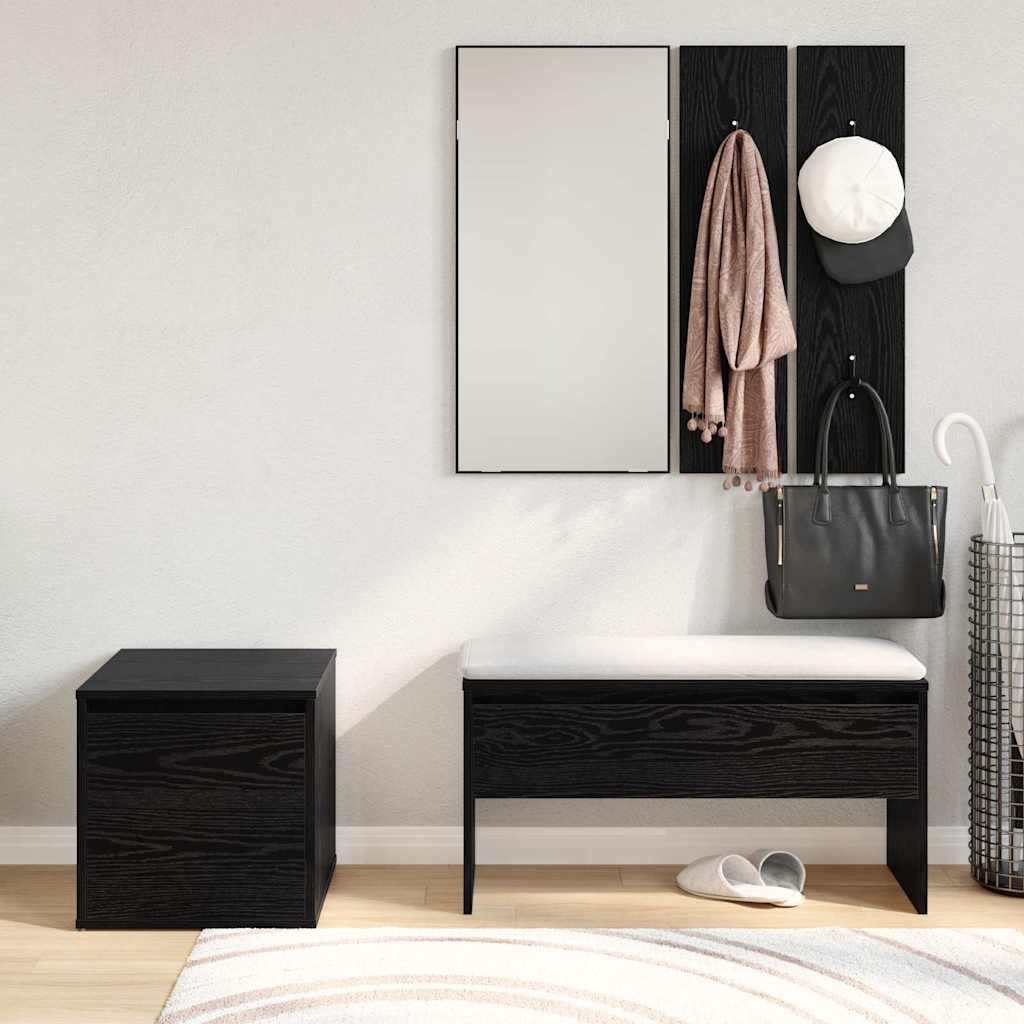 vidaXL Hallway Furniture Set 3 pcs Black oak 80 x 31 x 40 cm