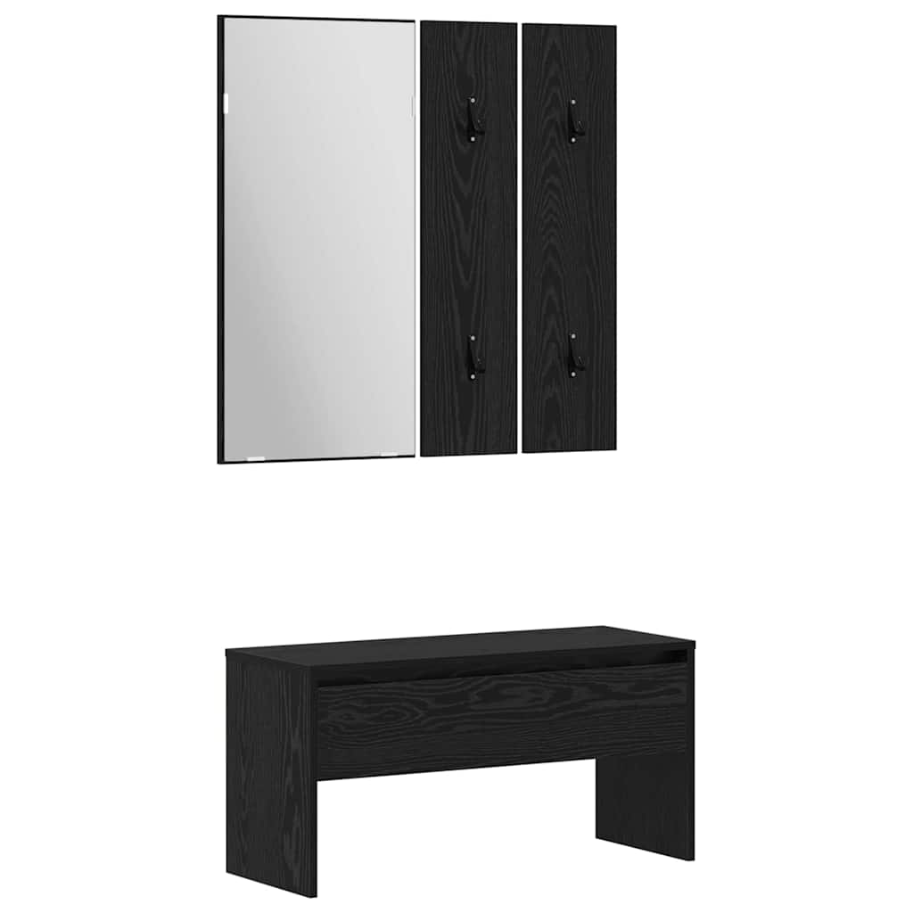 vidaXL Hallway Furniture Set 3 pcs Black oak 80 x 31 x 40 cm