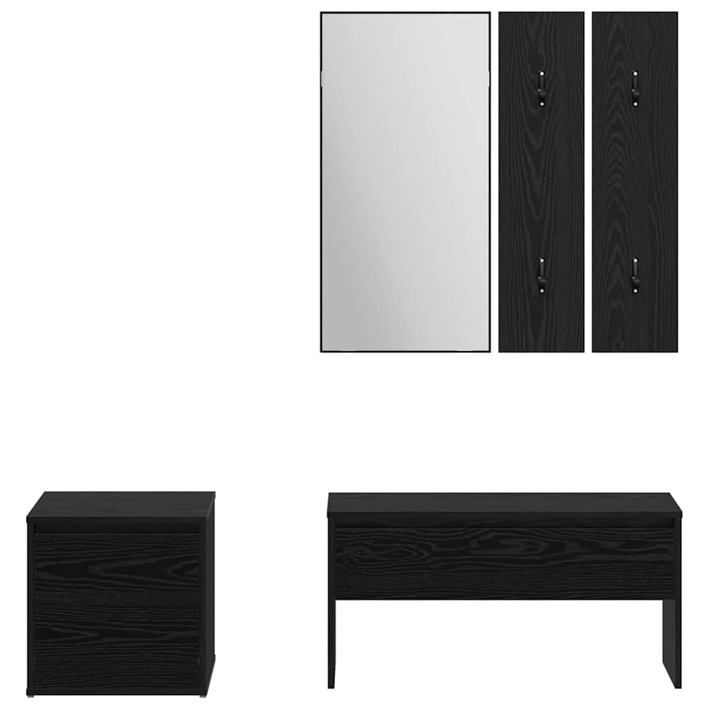 vidaXL Hallway Furniture Set 3 pcs Black oak 80 x 31 x 40 cm